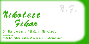 nikolett fikar business card